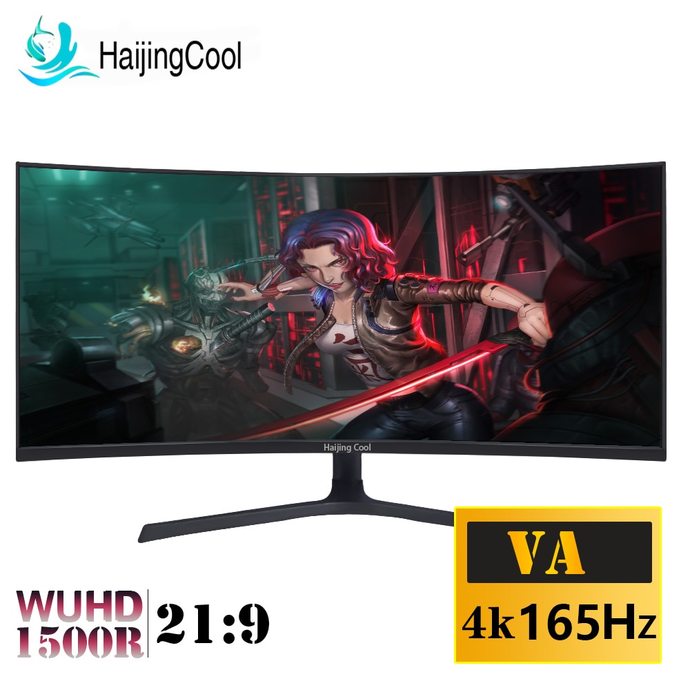 Haijing Cool ̵ ÷ 21:9, WQHD ũž LED ̸ ǻ ȭ, Ŀ DP, 3440*1440, 34 ġ , 4K, 165Hz, VA, 144Hz